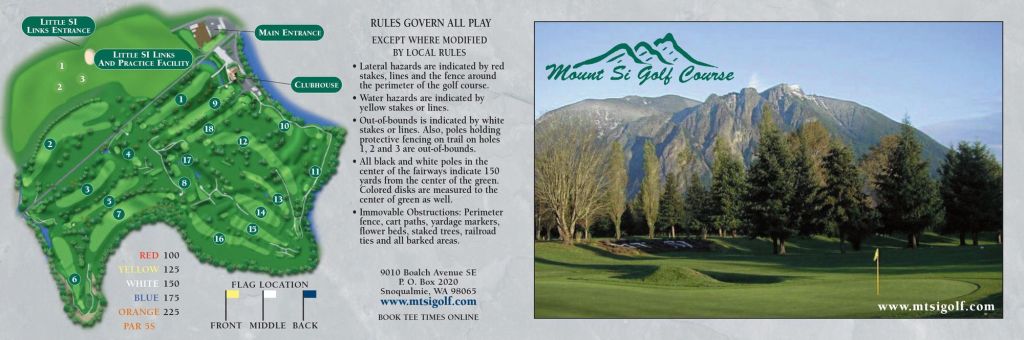 Scorecard - Mount Si Golf Course